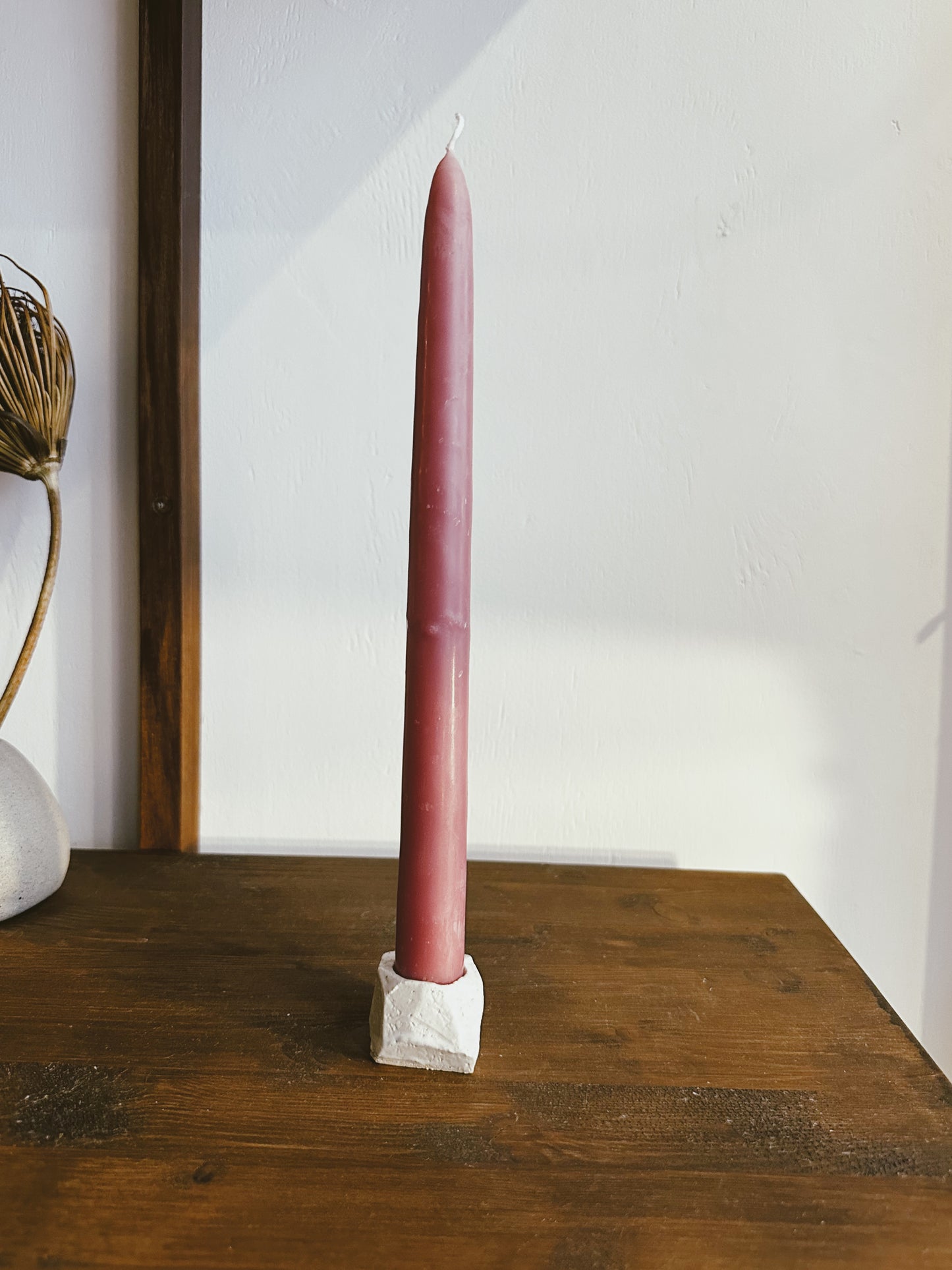 Kurinuki - candleholder - small white