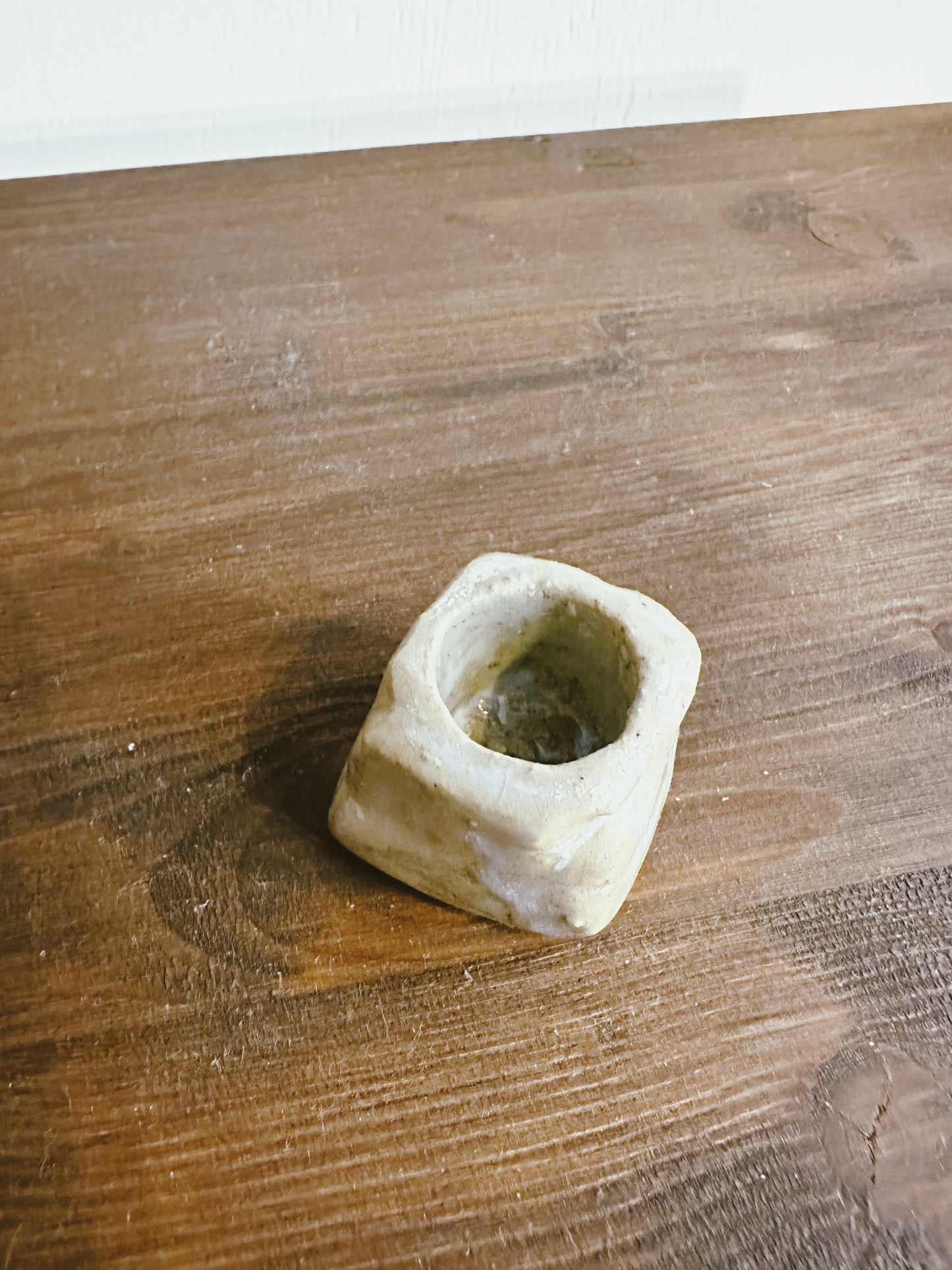 Kurinuki - candleholder - small pearl