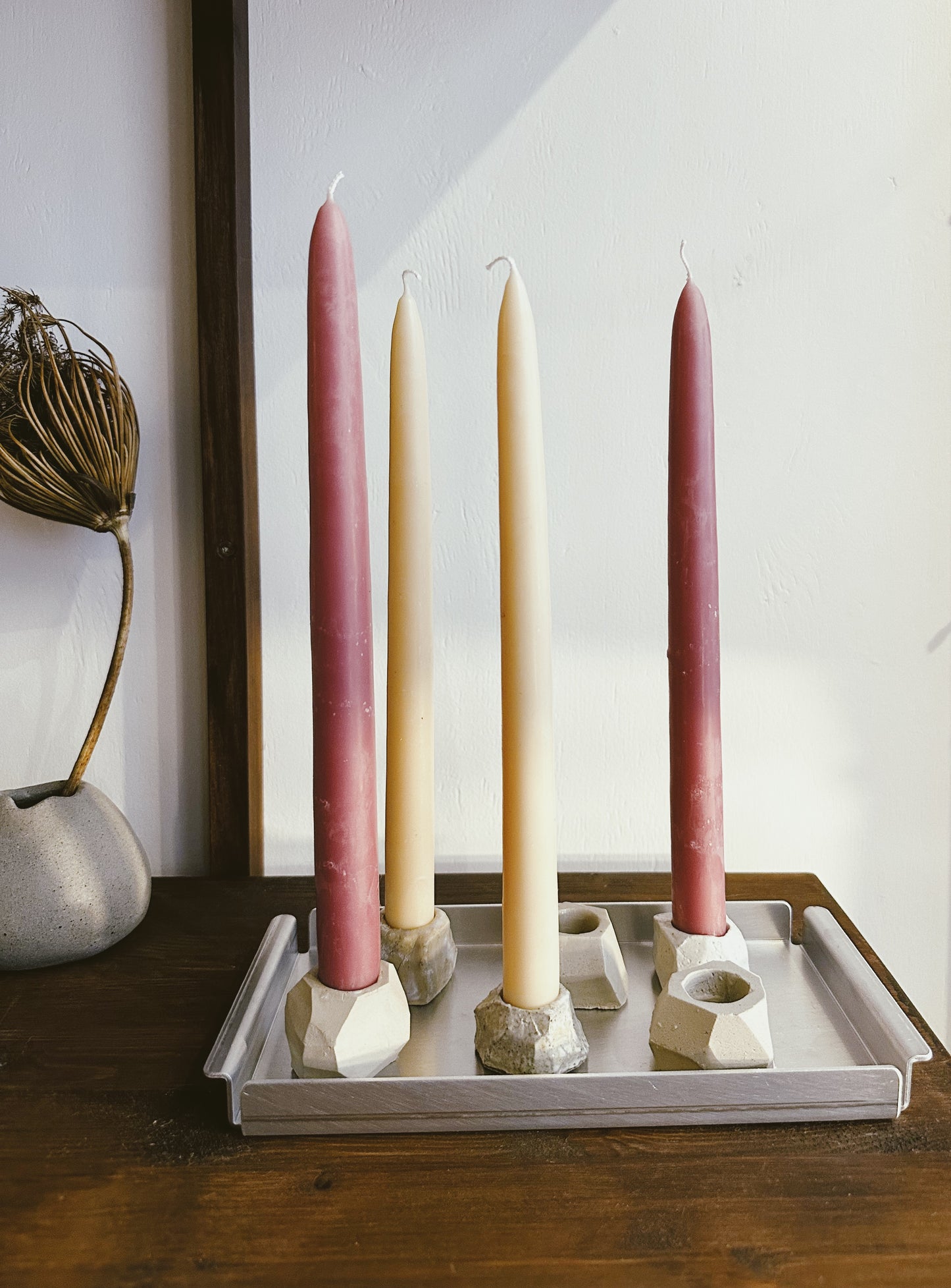 Kurinuki - candleholder - small raw