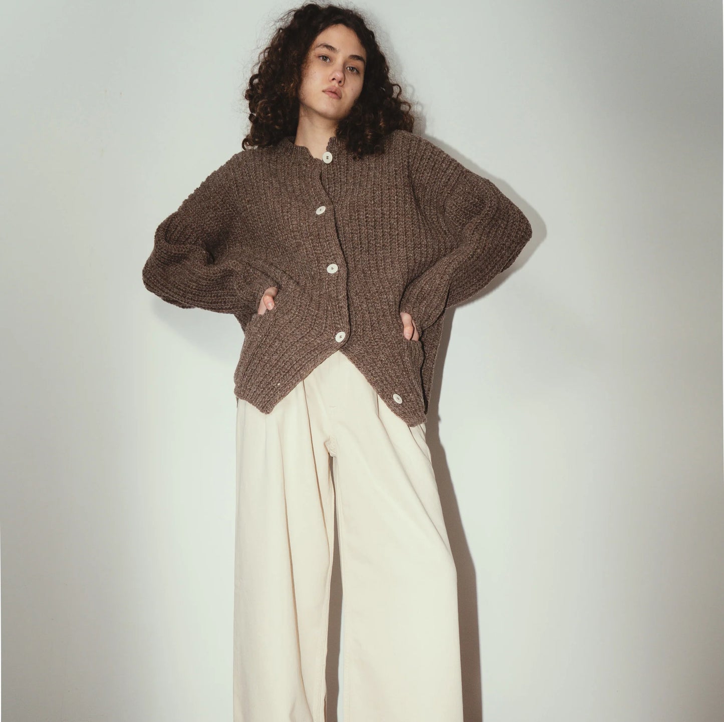 Rula cardigan - Brown Melange