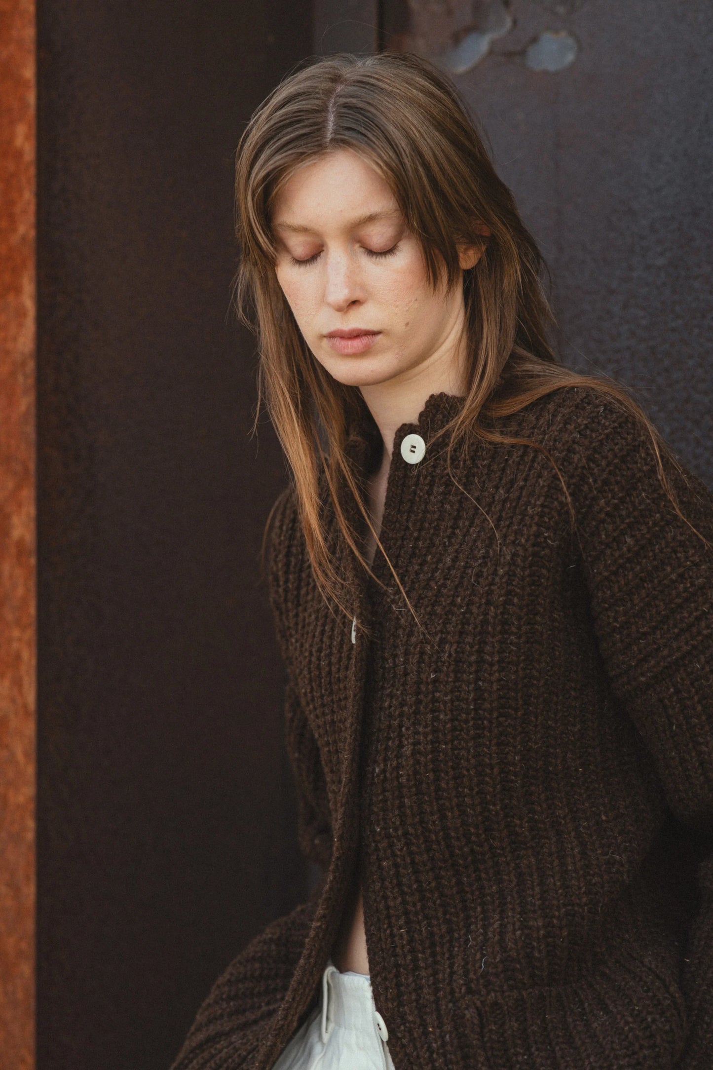 Rula cardigan - Brown Melange